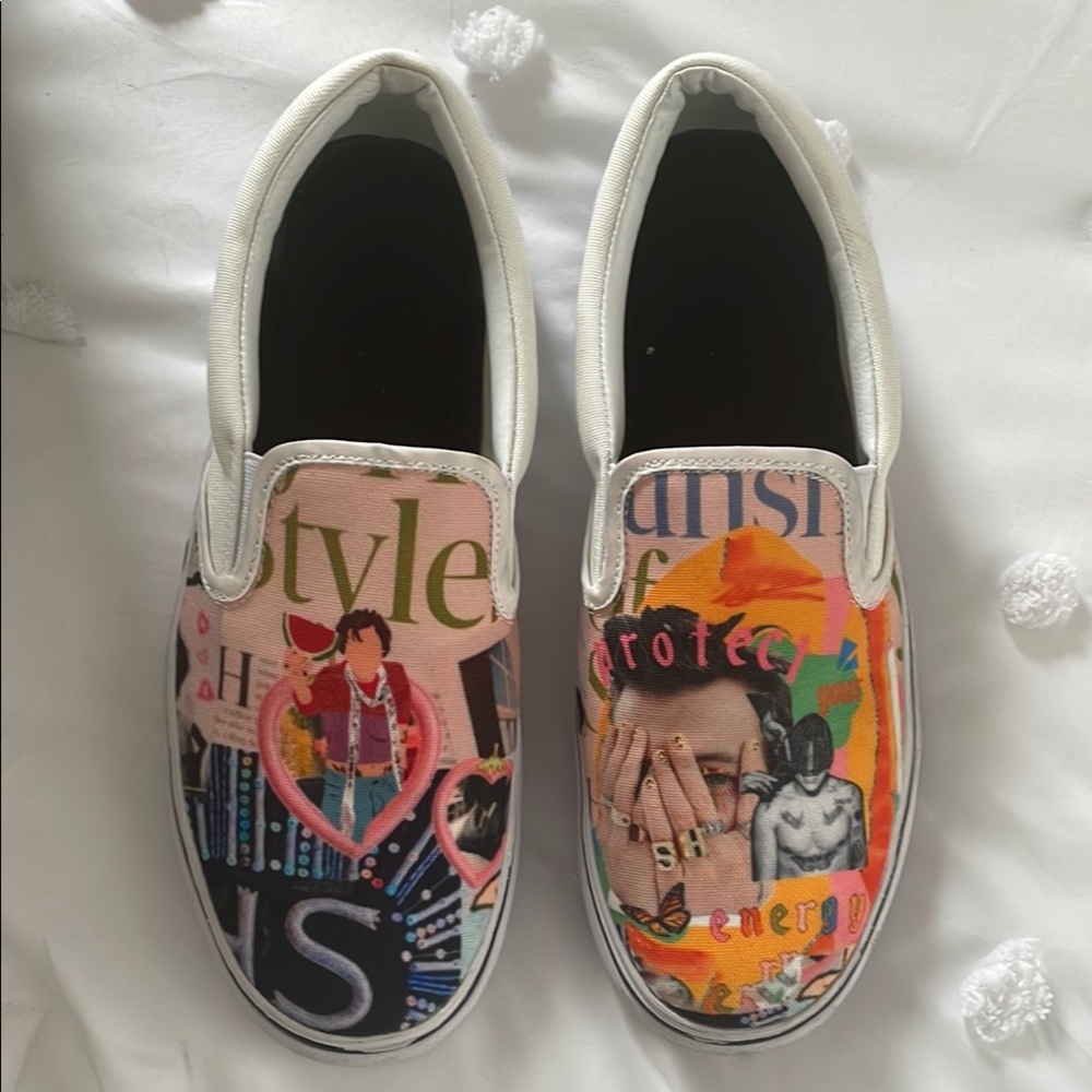 NEW Harry Styles Pattern Slip On Sneakers